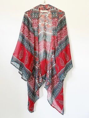 Abercrombie & Fitch Woman Paisley Chiffon Sheer Kimono Cardigan ONE SIZE Boho